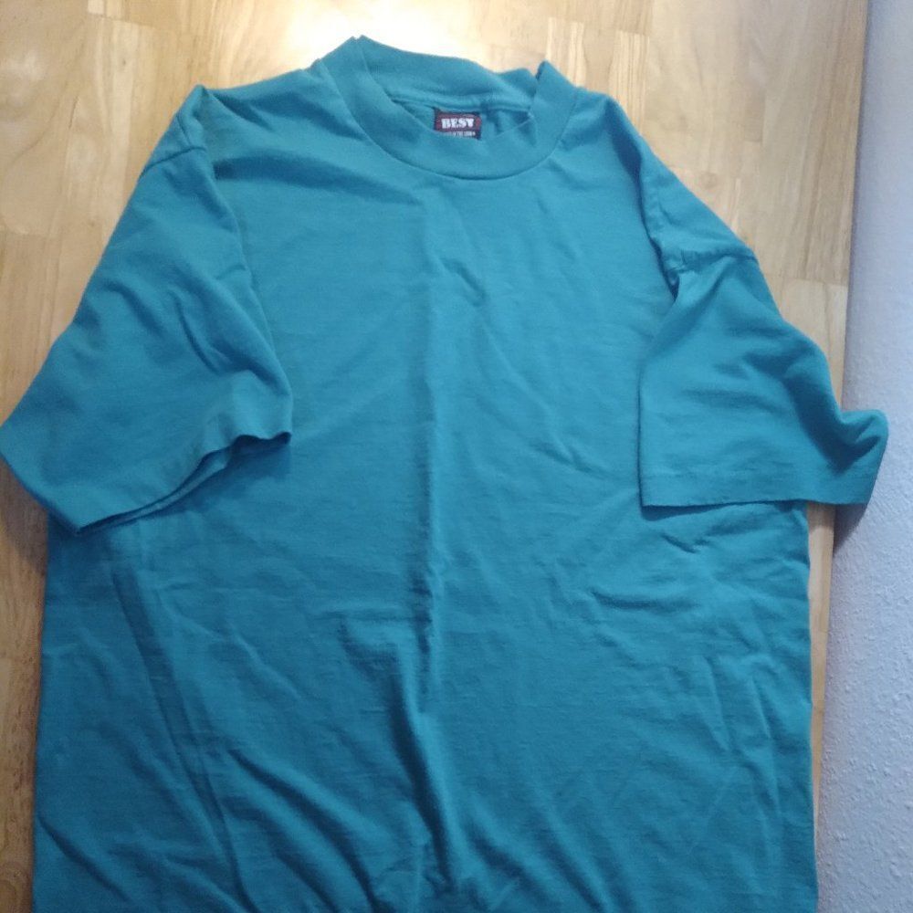 Vintage Fruit Of The Loom Blank T-Shirt Teal